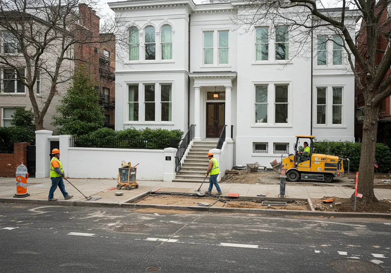 DOT sidewalk violation repair in front of a NYC building